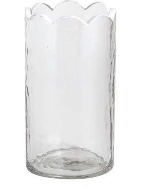 Scalloped Rim Glass Vase